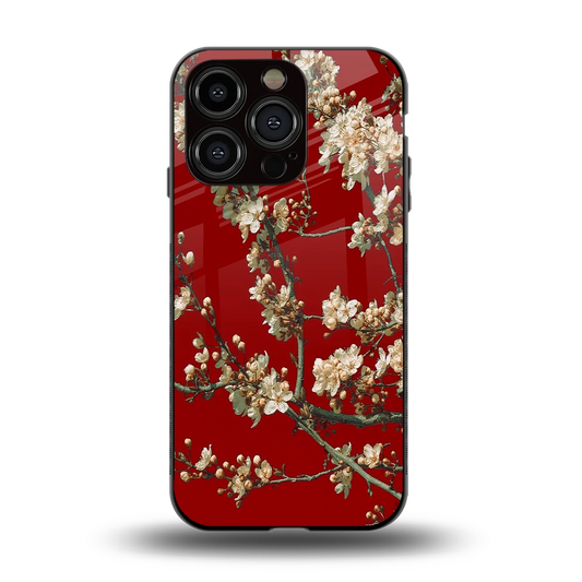 Scarlet Petals back phone cover | glass case for iphone 13 pro