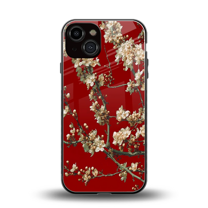 Scarlet Petals back phone cover | glass case for iphone 13