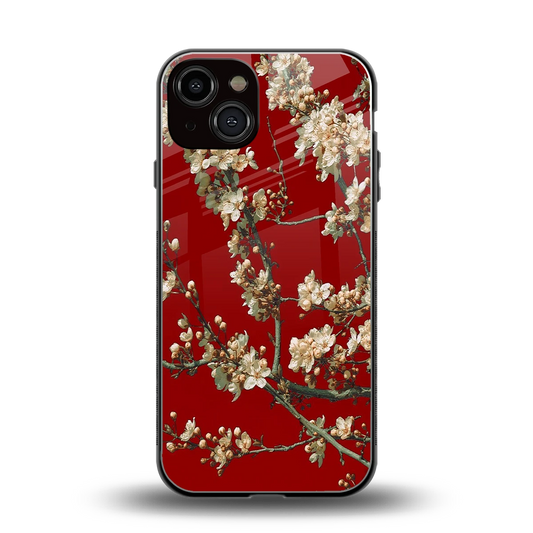 Scarlet Petals back phone cover | glass case for iphone 13