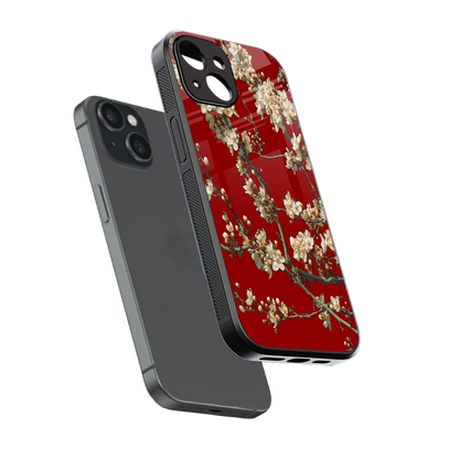 Scarlet Petals sleek iphone 13 cover with tempered glass back and TPU edges