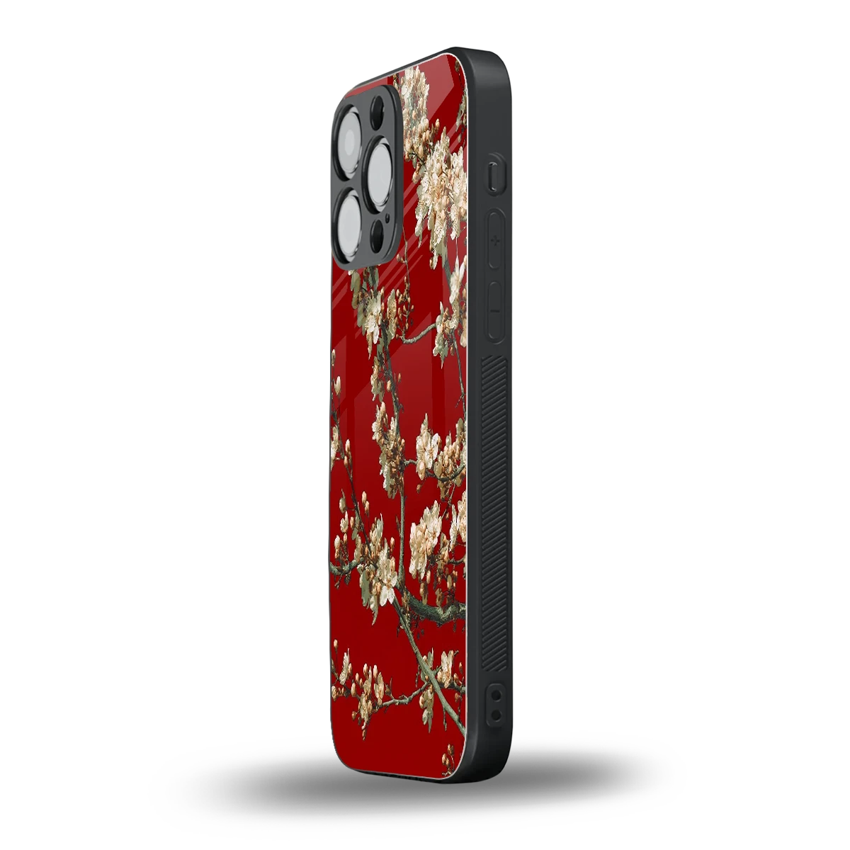 Scarlet Petals iphone 15 pro max mobile cover | shockproof glass phone case