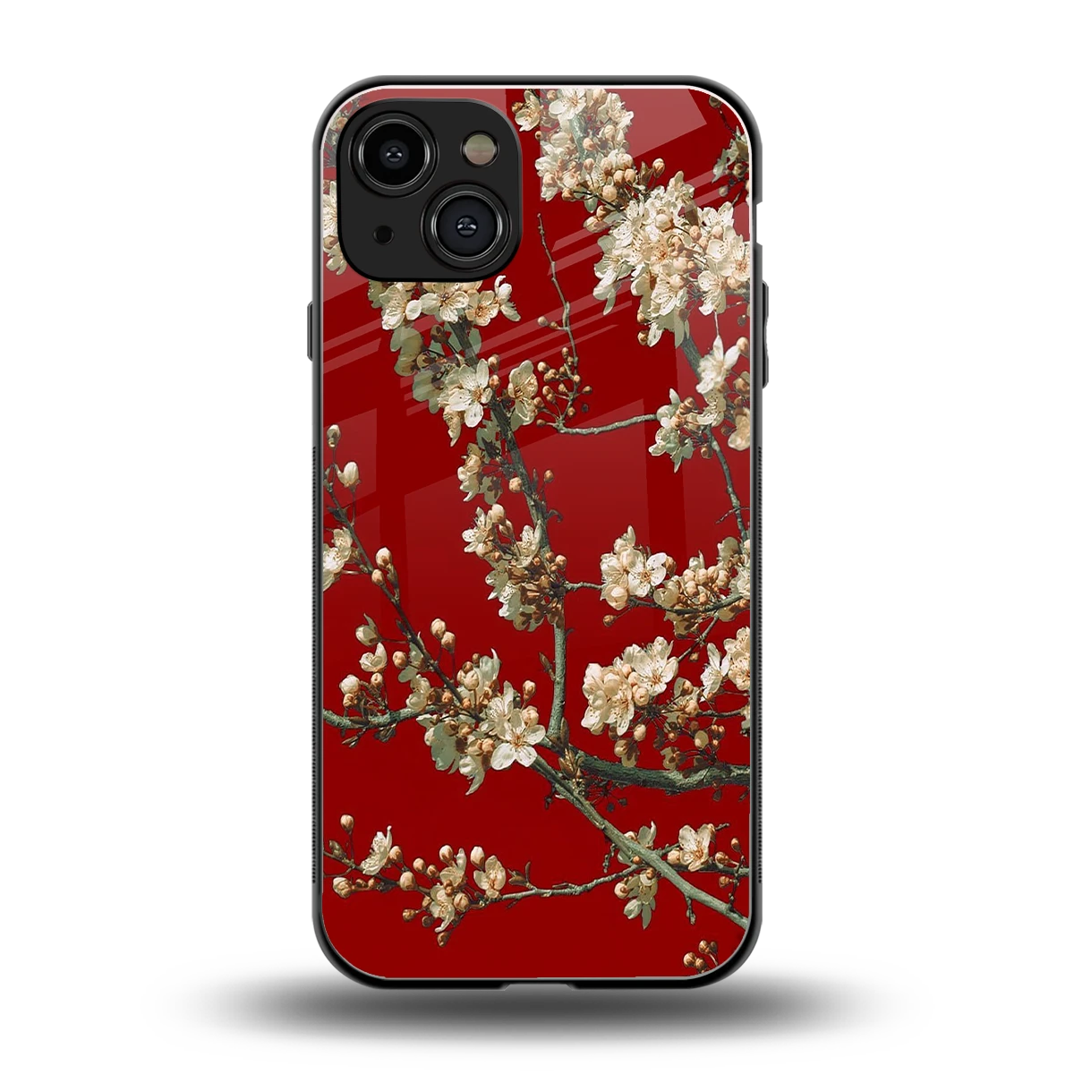 Scarlet Petals back phone cover | glass case for iphone 15
