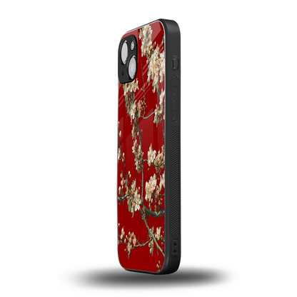 Scarlet Petals iphone 15 mobile cover | shockproof glass phone case