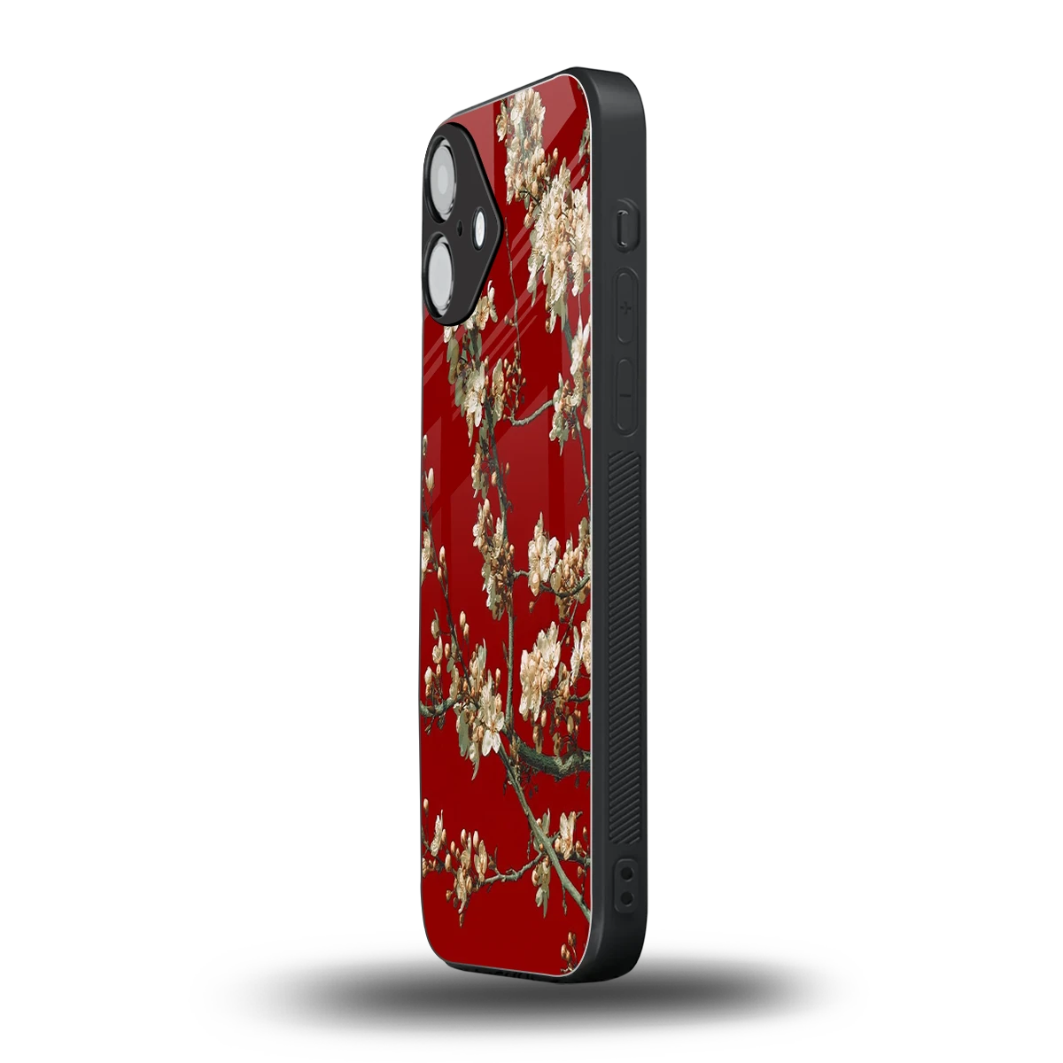 Scarlet Petals iphone 16 plus mobile cover | shockproof glass phone case