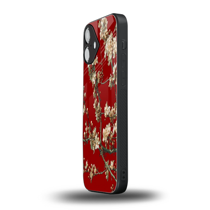 Scarlet Petals iphone 16 plus mobile cover | shockproof glass phone case
