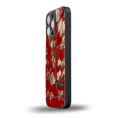 Scarlet Petals iphone 16 pro max mobile cover | shockproof glass phone case