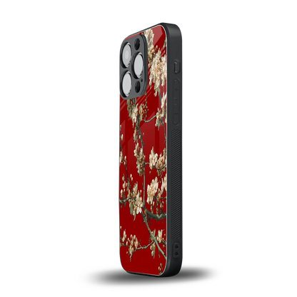 Scarlet Petals iphone 16 pro mobile cover | shockproof glass phone case