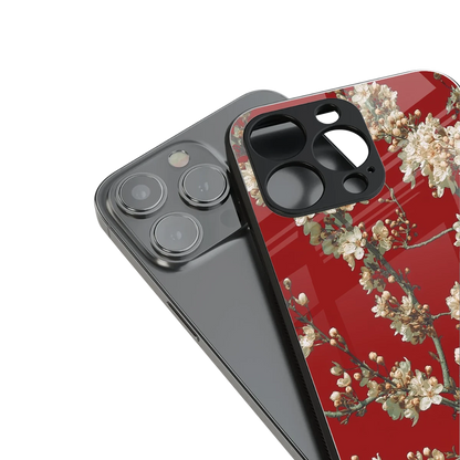 Scarlet Petals stylish phone case for iphone 14 pro max | glossy glass and slim fit