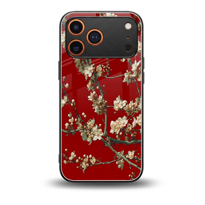 Scarlet Petals back phone cover | glass case for iphone 17 pro max