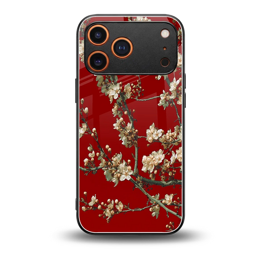 Scarlet Petals back phone cover | glass case for iphone 17 pro max