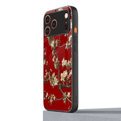 Scarlet Petals iphone 17 pro max mobile cover | shockproof glass phone case