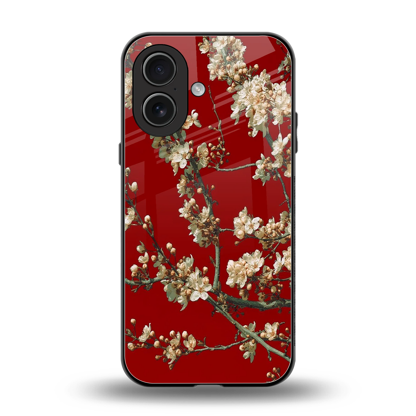 Scarlet Petals back phone cover | glass case for iphone 17