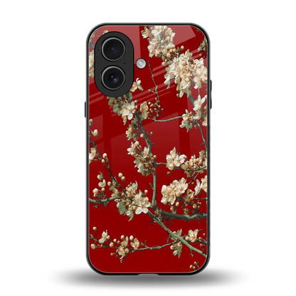 Scarlet Petals back phone cover | glass case for iphone 17