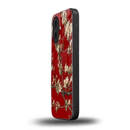 Scarlet Petals iphone 17 mobile cover | shockproof glass phone case