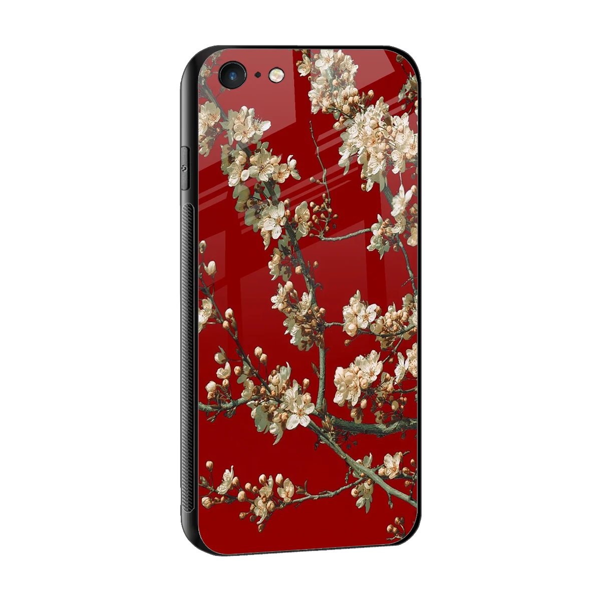 Scarlet Petals sleek iphone 6 cover with tempered glass back and TPU edges