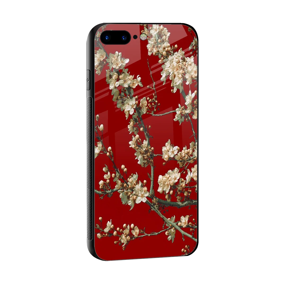 Scarlet Petals sleek iphone 8 plus cover with tempered glass back and TPU edges