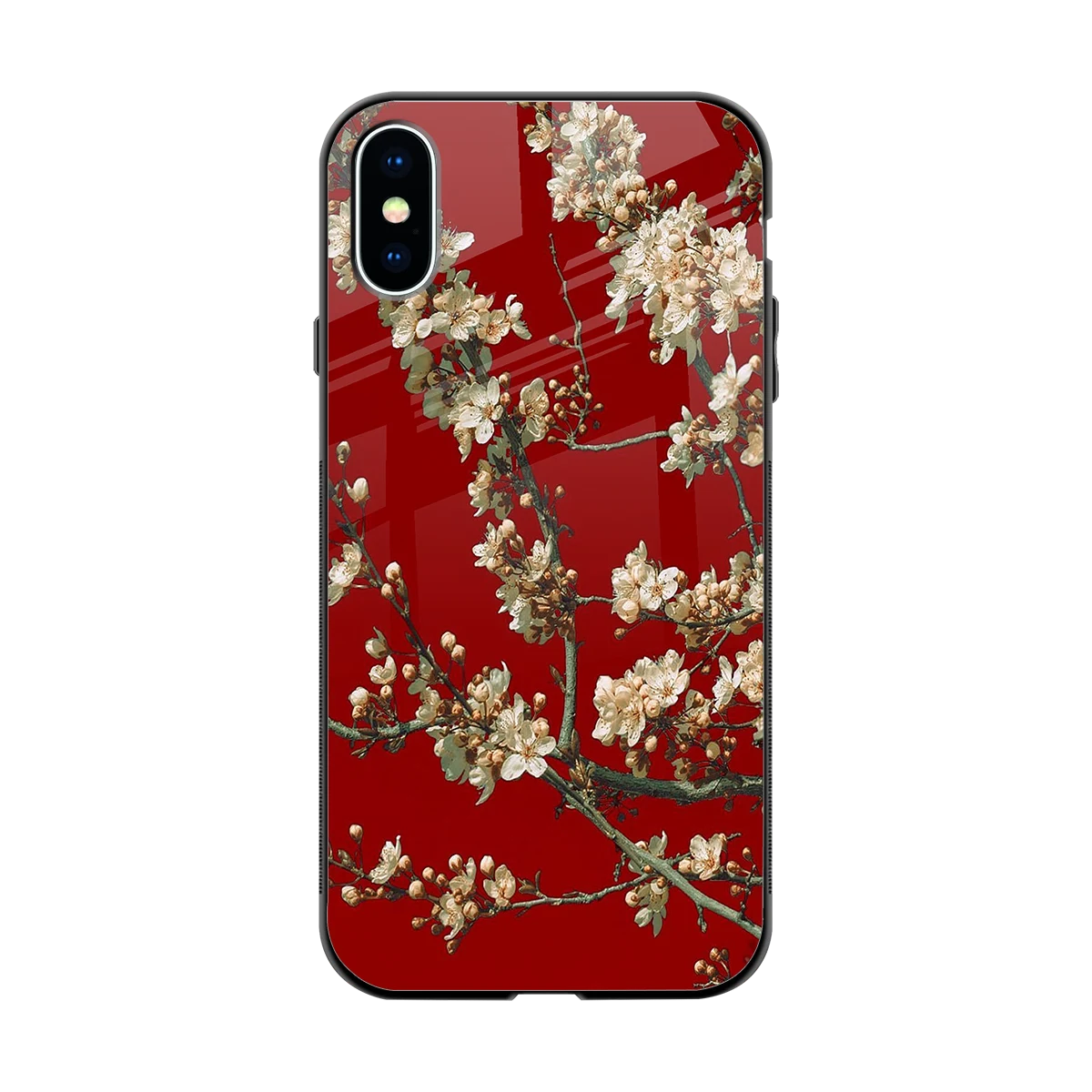 Scarlet Petals back phone cover | glass case for iphone x