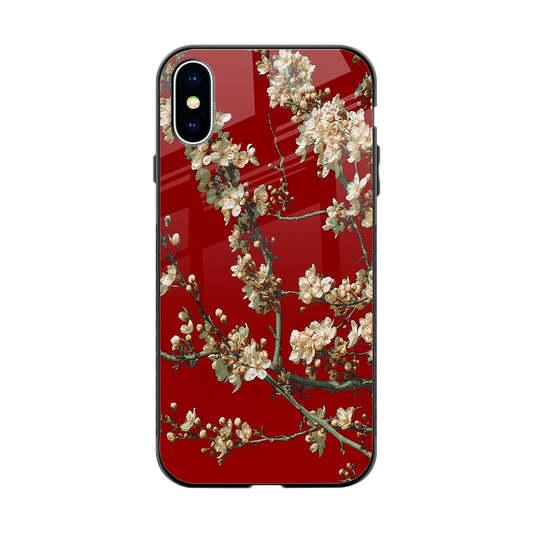 Scarlet Petals back phone cover | glass case for iphone xs