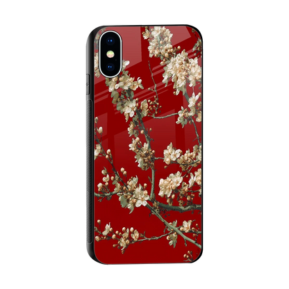 Scarlet Petals sleek iphone x cover with tempered glass back and TPU edges