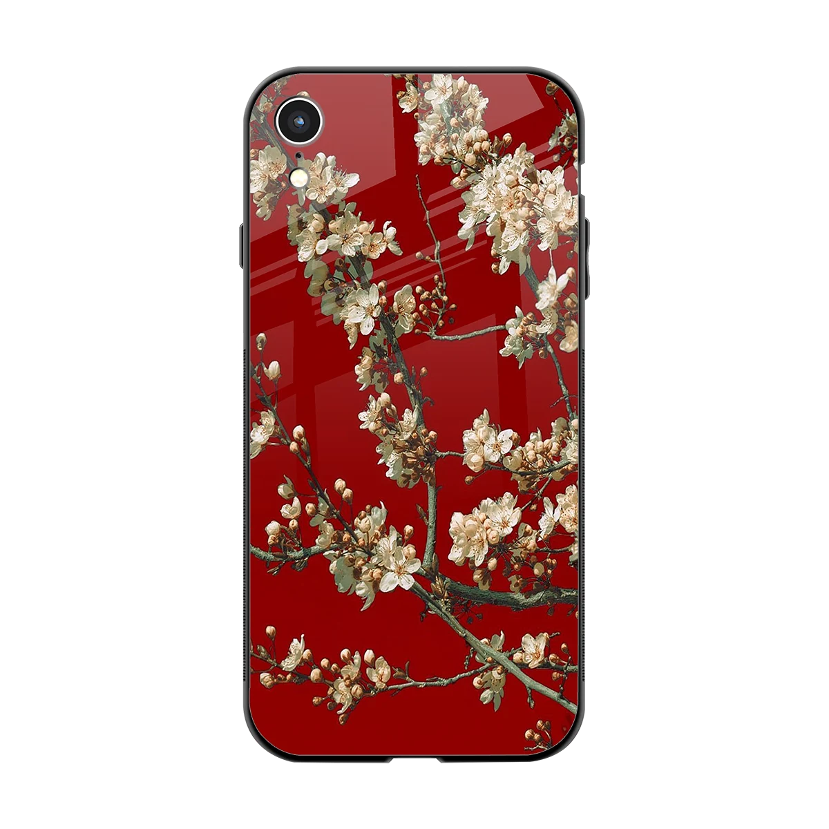 Scarlet Petals back phone cover | glass case for iphone xr