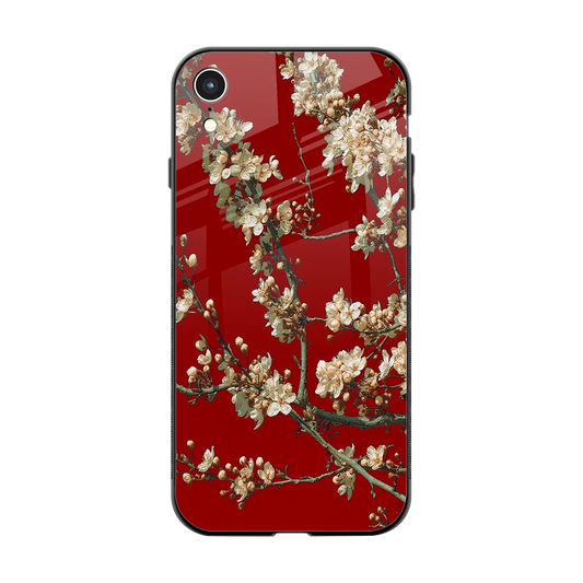 Scarlet Petals back phone cover | glass case for iphone xr