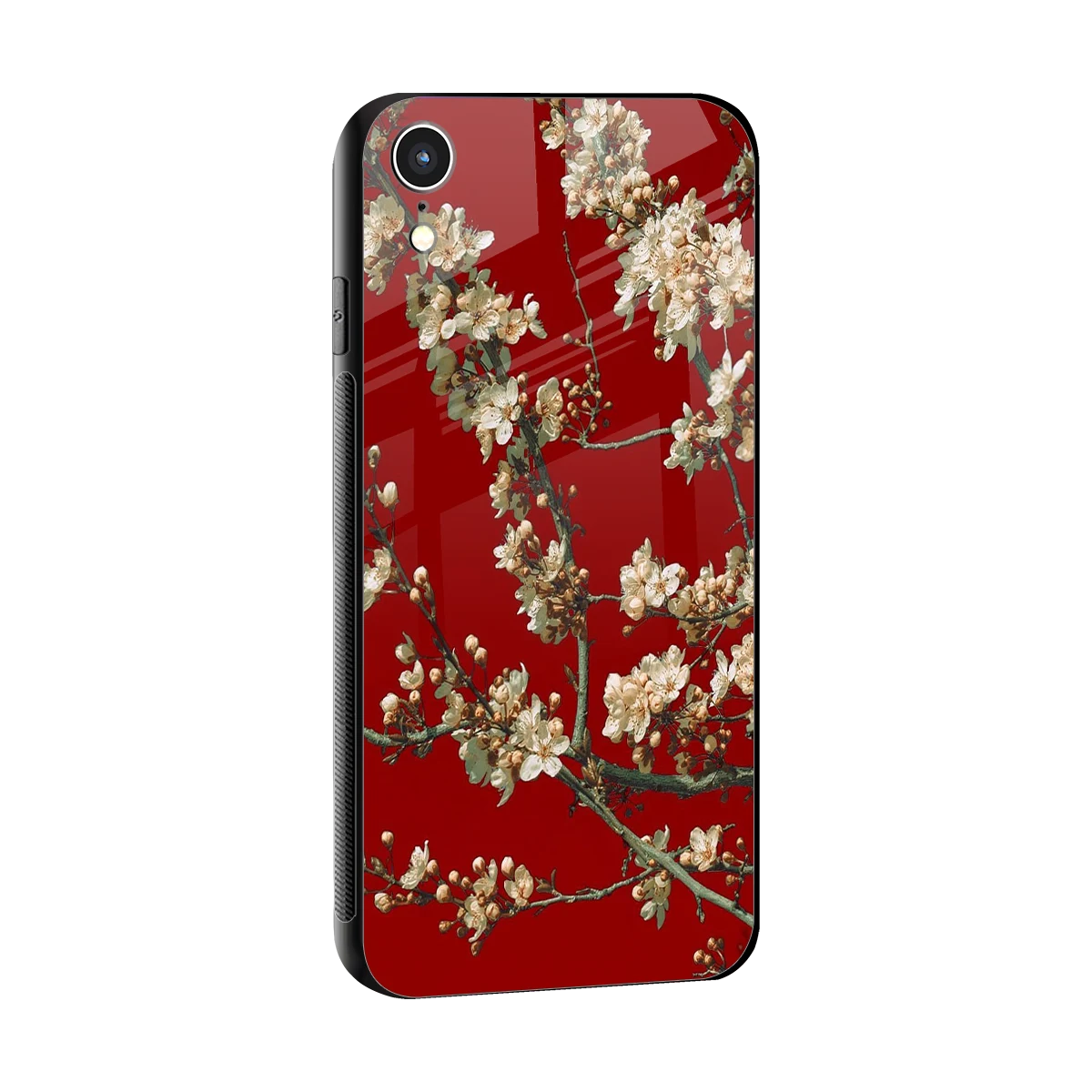 Scarlet Petals sleek iphone xr cover with tempered glass back and TPU edges