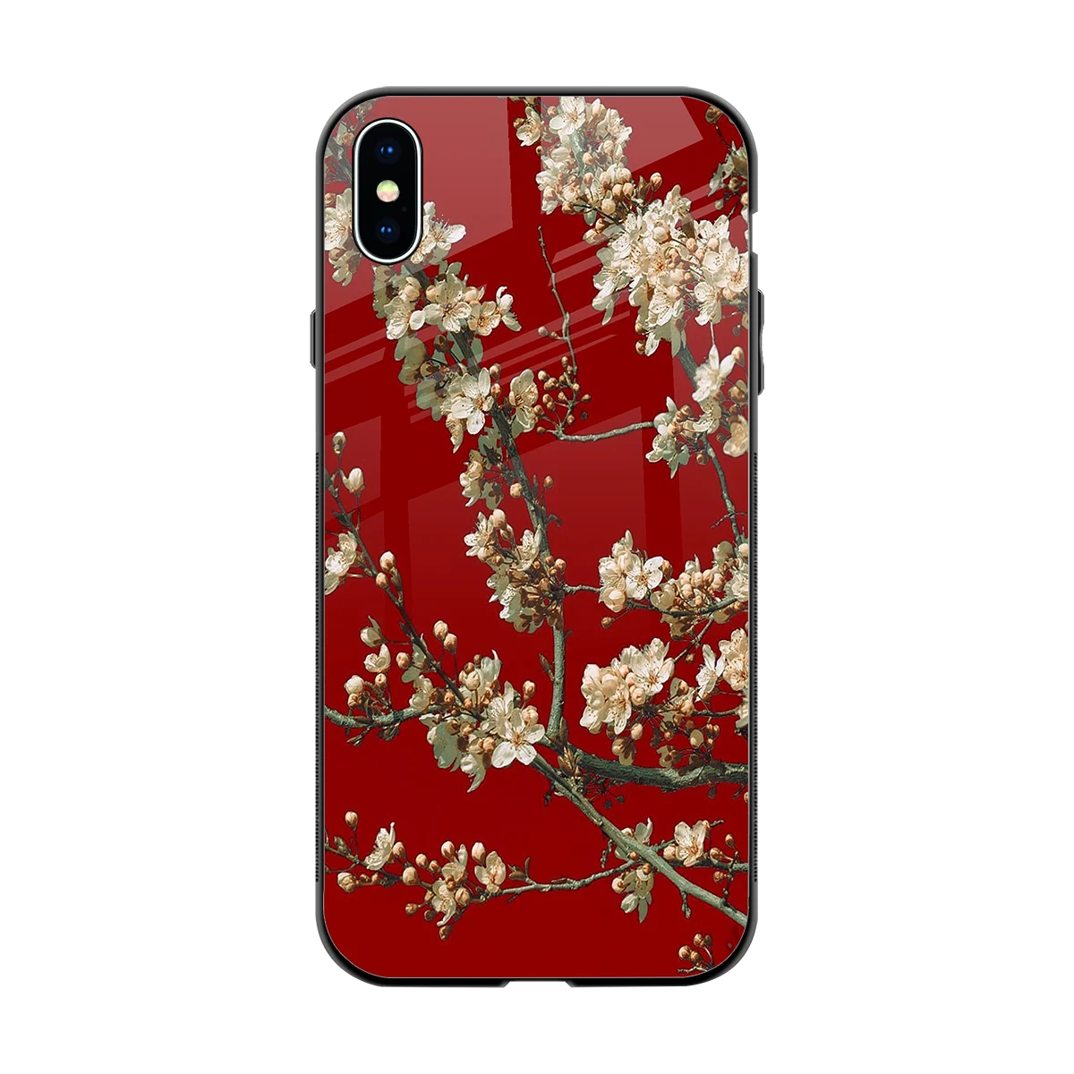 Scarlet Petals back phone cover | glass case for iphone xs max