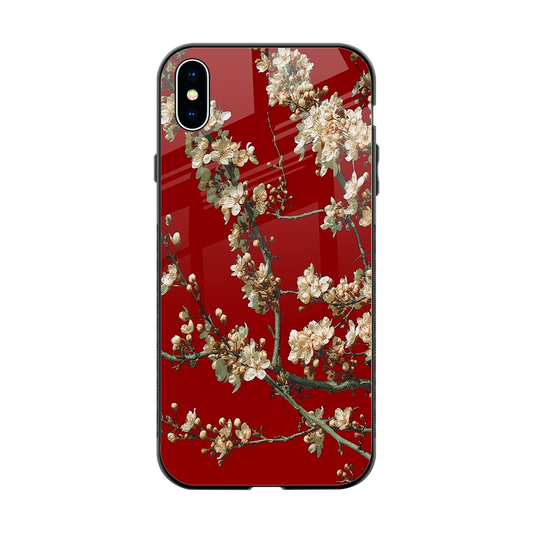 Scarlet Petals back phone cover | glass case for iphone xs max
