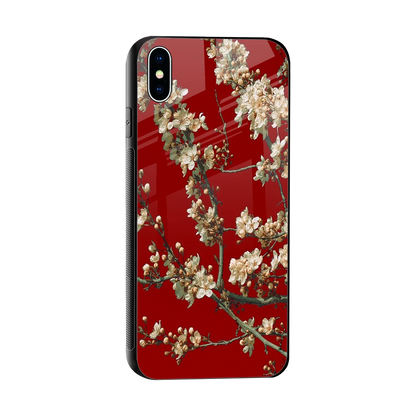 Scarlet Petals sleek iphone xs max cover with tempered glass back and TPU edges