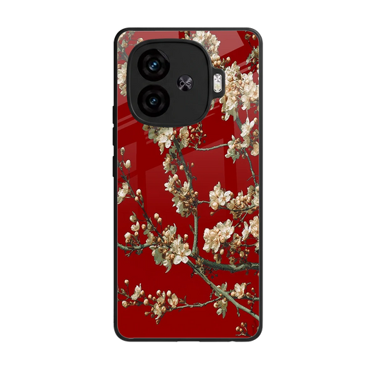 Scarlet Petals back phone cover | glass case for iqoo neo 10r 5g