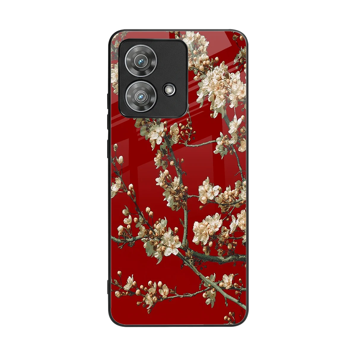 Scarlet Petals back phone cover | glass case for motorola edge 40 neo 5g