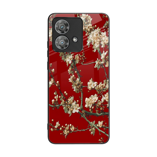 Scarlet Petals back phone cover | glass case for motorola edge 40 neo 5g