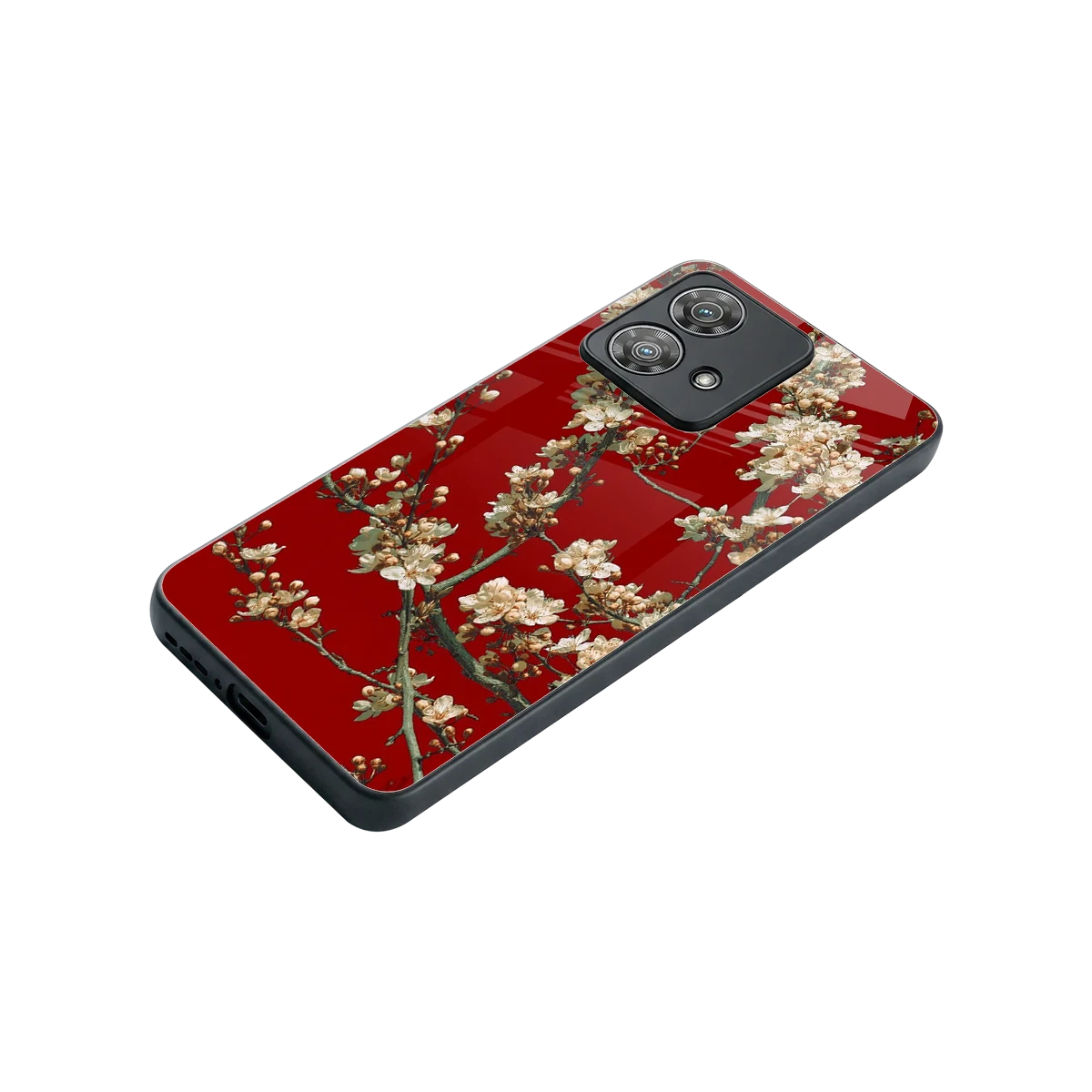 Scarlet Petals stylish phone case for motorola edge 40 neo 5g | glossy glass and slim fit