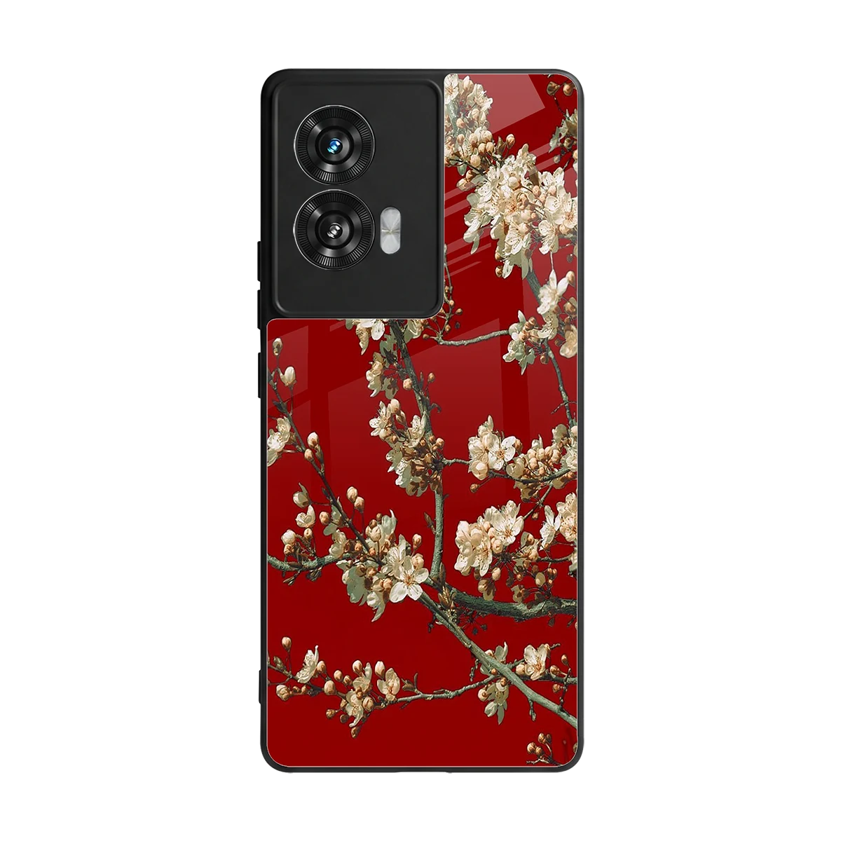Scarlet Petals back phone cover | glass case for motorola edge 50 fusion