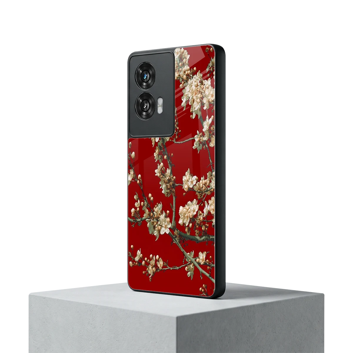 Scarlet Petals motorola edge 50 fusion mobile cover | shockproof glass phone case