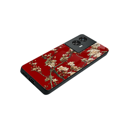 Scarlet Petals stylish phone case for motorola edge 50 fusion | glossy glass and slim fit