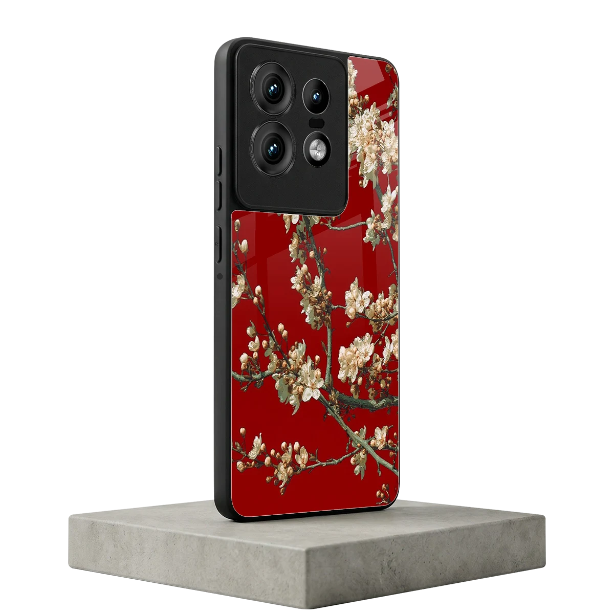 Scarlet Petals motorola edge 50 pro mobile cover | shockproof glass phone case