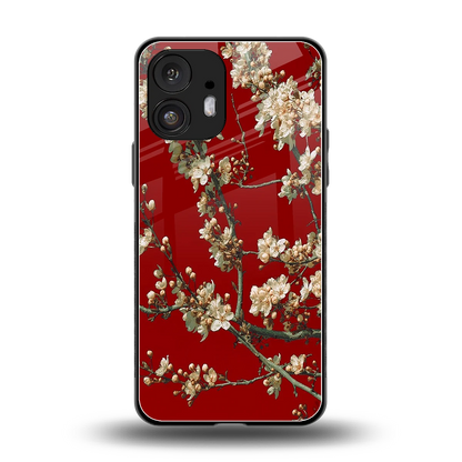 Scarlet Petals back phone cover | glass case for nothing phone 2