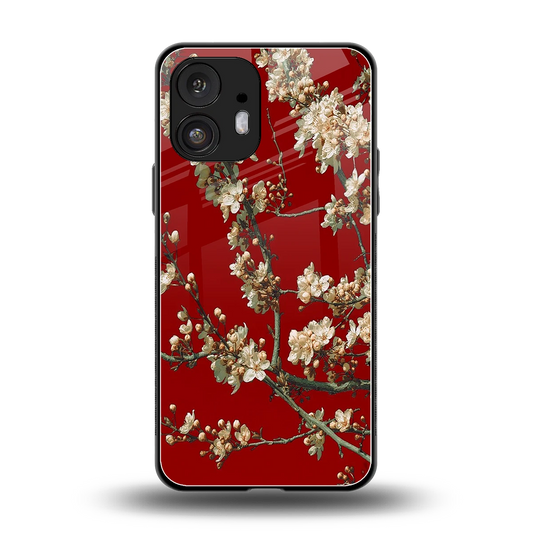Scarlet Petals back phone cover | glass case for nothing phone 2