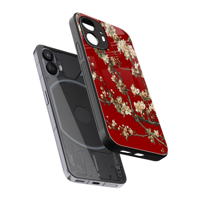 Scarlet Petals sleek nothing phone 2 cover with tempered glass back and TPU edges