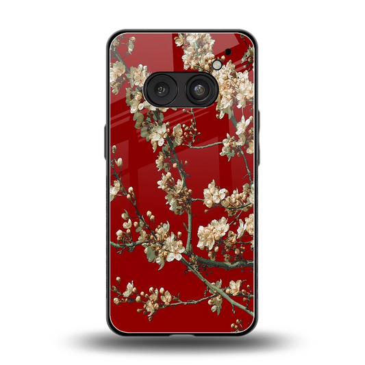 Scarlet Petals back phone cover | glass case for nothing phone 2a