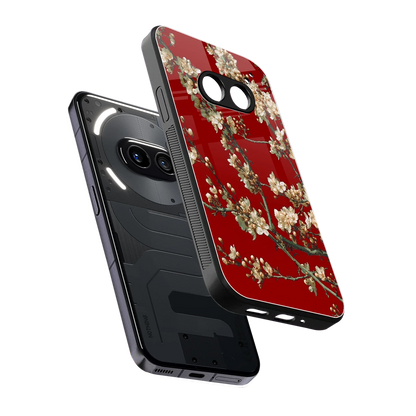 Scarlet Petals sleek nothing phone 2a plus cover with tempered glass back and TPU edges