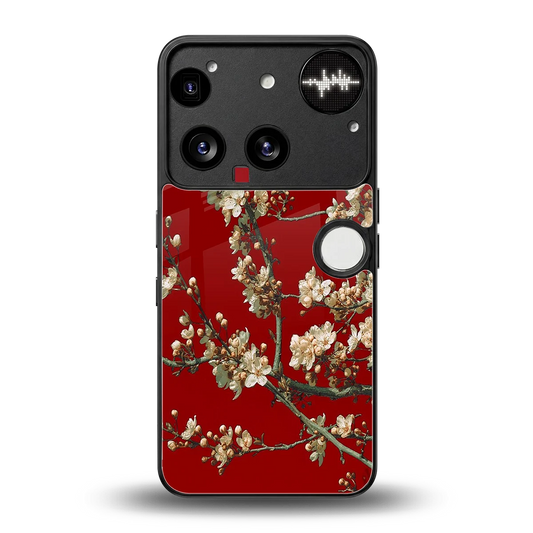 Scarlet Petals back phone cover | glass case for nothing phone 3