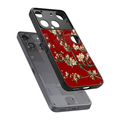 Scarlet Petals sleek nothing phone 3 cover with tempered glass back and TPU edges