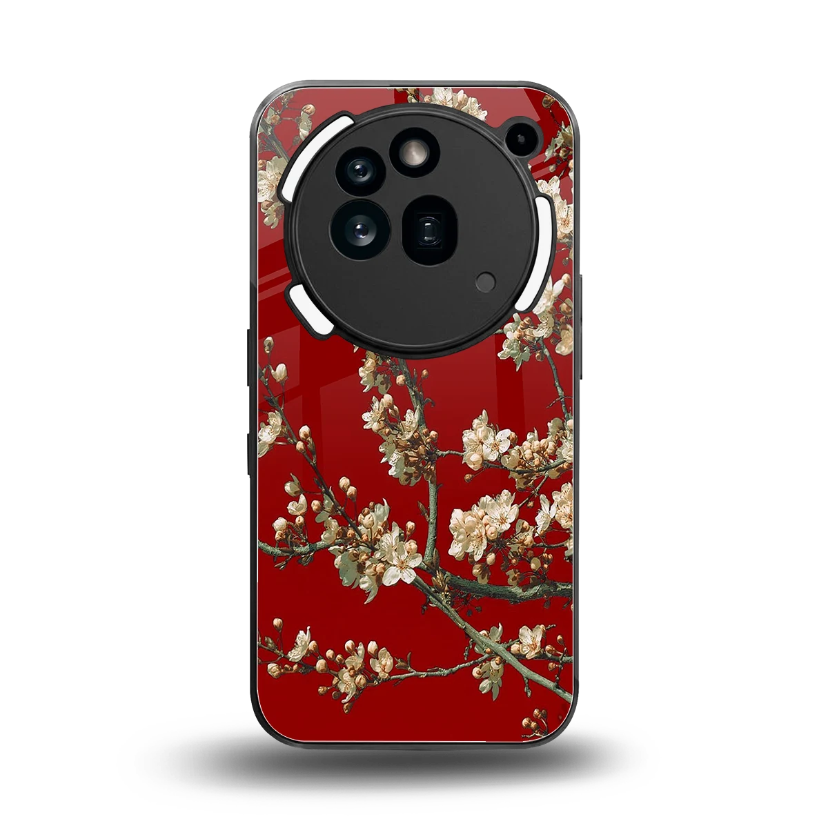 Scarlet Petals back phone cover | glass case for nothing phone 3a pro