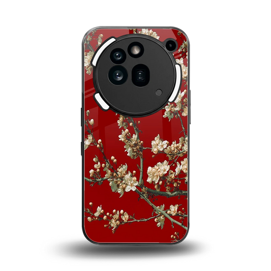 Scarlet Petals back phone cover | glass case for nothing phone 3a pro