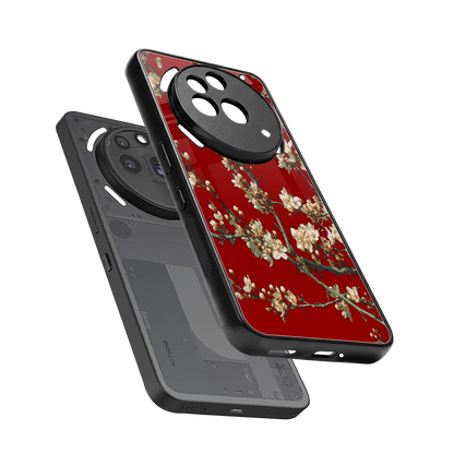 Scarlet Petals sleek nothing phone 3a pro cover with tempered glass back and TPU edges