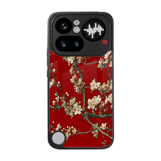 Scarlet Petals back phone cover | glass case for nothing phone 4a pro