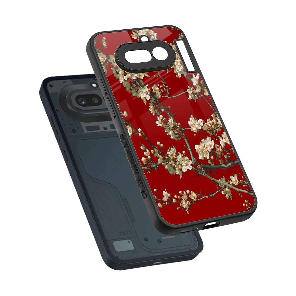 Scarlet Petals sleek nothing phone 4a cover with tempered glass back and TPU edges