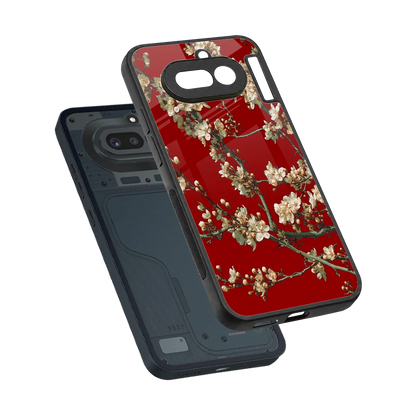 Scarlet Petals sleek nothing phone 4a cover with tempered glass back and TPU edges